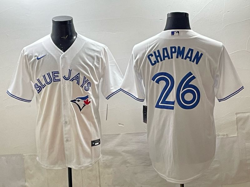 Men 2025 Toronto Blue Jays #26 Chapman White Game Nike MLB Jersey style 01->toronto blue jays->MLB Jersey